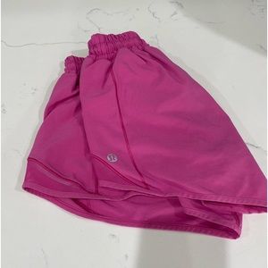 sonic pink 4” high rise size 0 lululemon shorts